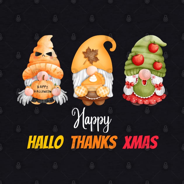 Gnomes Thanksgiving Halloween Merry Christmas and Happy Hallothanksmas outfit by BellaPixel